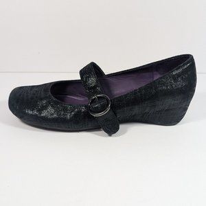 Vaneli Mandisa Wedge Slip-On, Metallic Black, Low Heel, Size 9, Gently Worn